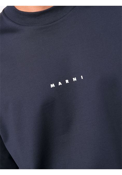 logo t-shirt man navy MARNI | HUMU0223P1 USCS87LOB99